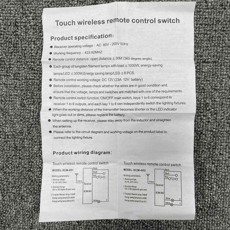 Lighting Remote Control Switch XCM-006 - Image 6